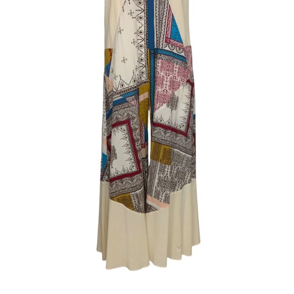 Free People All Patched Up Patchwork Jumpsuit XS Sleeveless Oversize Hippie Fall - Picture 9 of 12
